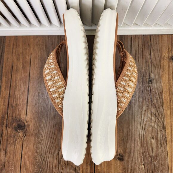 Hey Dude Tide Womens Sz 9 Brown Macaroon Casual Comfort Boho Flip Flops Sandals - Picture 6 of 9